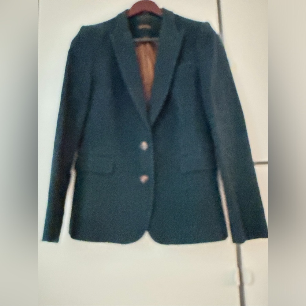 Massimo Dutti Dark Green Tailored Blazer